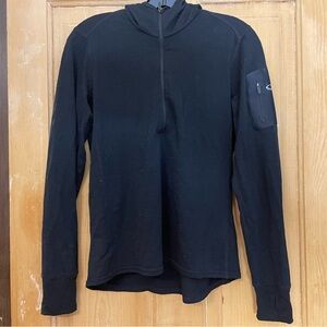 Icebreaker Black Merino Quarter Zip Hoodie
